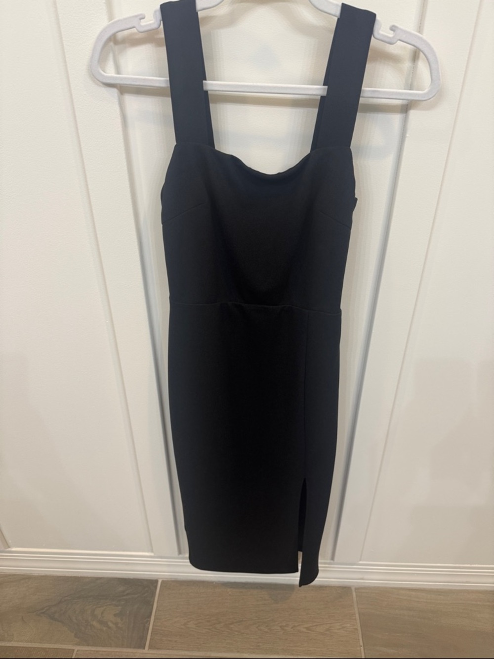 Petal & Pup Black Midi Sheath Dress with Wide Straps